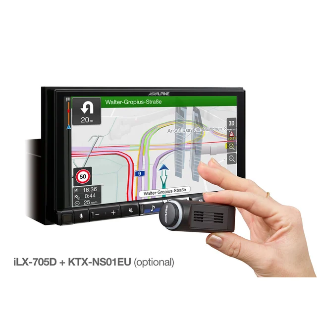 Alpine iLX-705DM 7" CarPlay Android Auto (chassis oppe) 