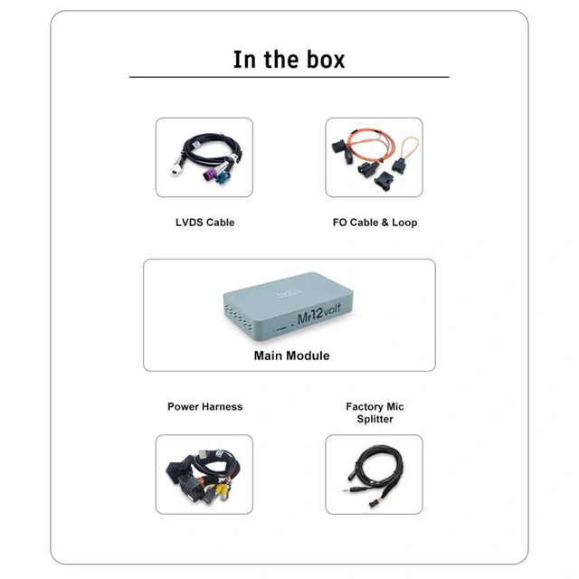 Mr12volt Trådløs CarPlay/Android Auto BMW med CIC, DSP, OEM Mikrofon 