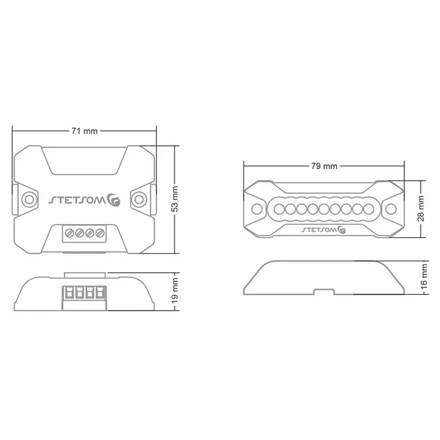 Stetsom Strobo RGB kit Bluetooth kontroller + 4 lamper 