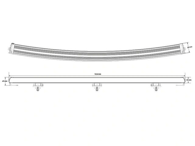 W-Light Super Surge Slim LED fjernlys 40", 15830 lumen, 262W, Posisjonslys 
