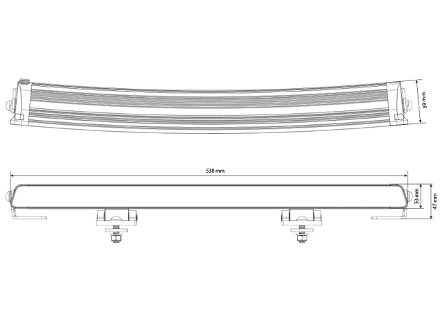 W-Light Super Surge Slim LED fjernlys 20", 8300 lumen, 123W, Posisjonslys 