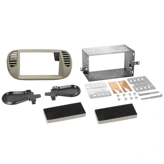ACV 2-DIN monteringsramme - Elfenben Fiat 500 (2007-2015) m/auto AC