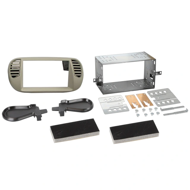 ACV 2-DIN monteringsramme - Elfenben Fiat 500 (2005-2015) m/auto AC 
