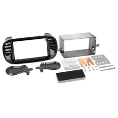 ACV 2-DIN monteringsramme - Pianolakk Fiat 500 (2005-2015) m/auto AC