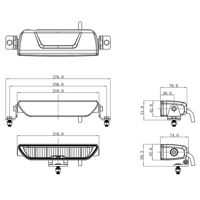 OZZ XB1 8" White ledbar 8", 3100 Lumen, 42W, u/ pos.lys 