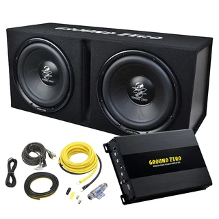Ground Zero basspakke 2x12", forsterker, kabelsett