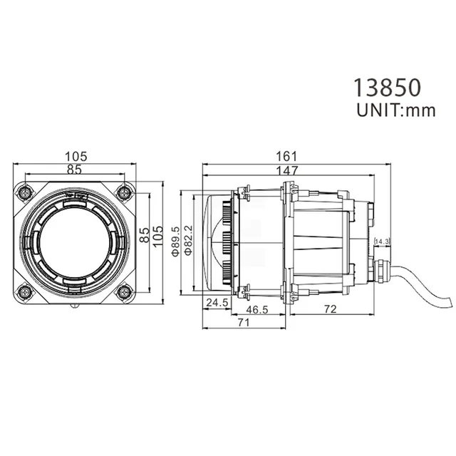 Lumen Cyclops HL90 Hovedlykt (Fjernlys) Hovedlykt led (Fjernlys), Godkjent, 90mm 