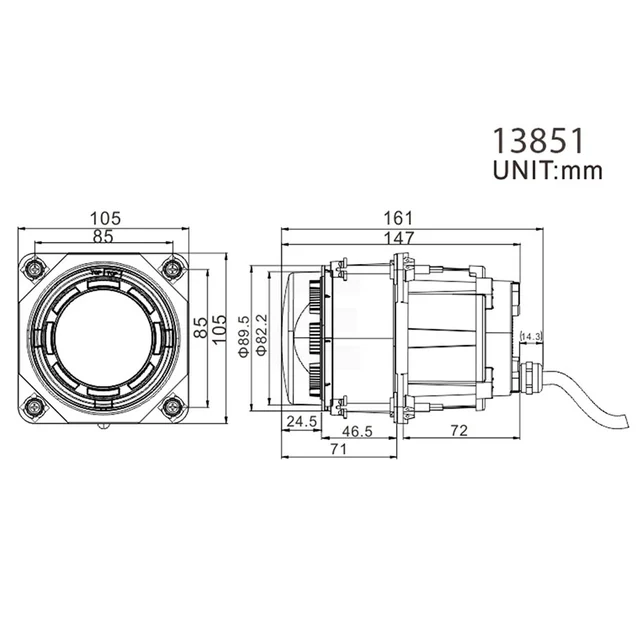 Lumen Cyclops HL90 Hovedlykt (Nærlys) Hovedlykt led (Nærlys), Godkjent, 90mm 