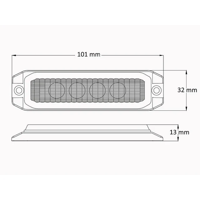 Briodlights LED arbeidslys 200 lumen, 12-24V, overflatemontering 