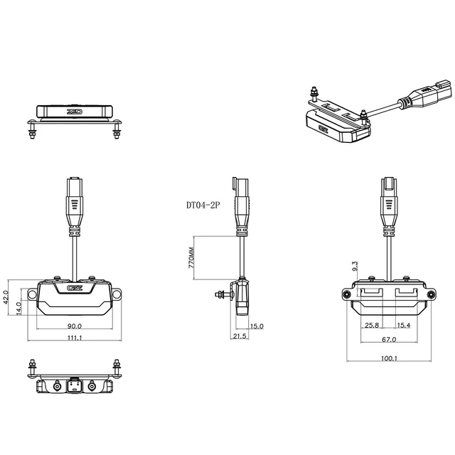 OZZ WL1 65 varsellys Oransje, 18W, ECE R65 