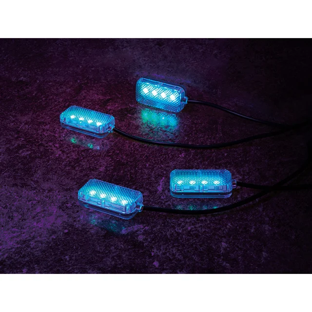 LED RGB Interiørlyssett USB tilkobling, 4 lysenheter 