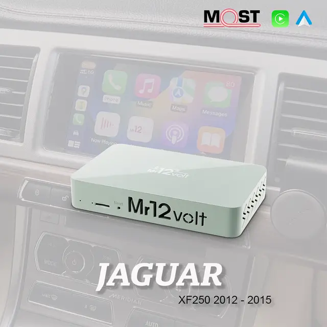 Mr12volt Trådløs CarPlay/Android Auto Jaguar XF250, DSP, OEM Mikrofon 