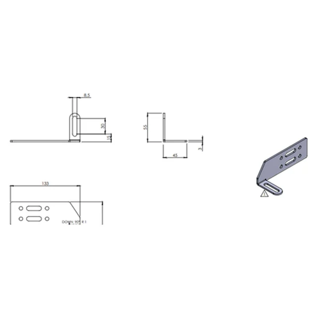 Vinkelbrakett ekstralys Universal, 2 stk 