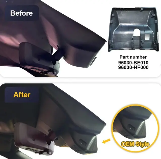 FITCAMX Integrert 4K Dashcam (foran+bak) Hyundai Kona (2024 ->) 