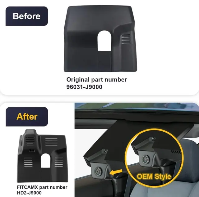 FITCAMX Integrert 4K Dashcam (foran+bak) Hyundai Kona (2018 - 2023) 