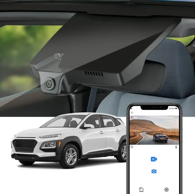 FITCAMX Integrert 4K Dashcam (foran+bak) Hyundai Kona (2018 - 2023) 
