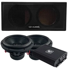 Phoenix Gold / DD Audio basspakke 5000W forsterker, 2x12" ZP basser