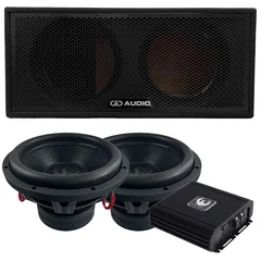 Phoenix Gold / DD Audio basspakke 3000W forsterker, 2x12" ZP basser