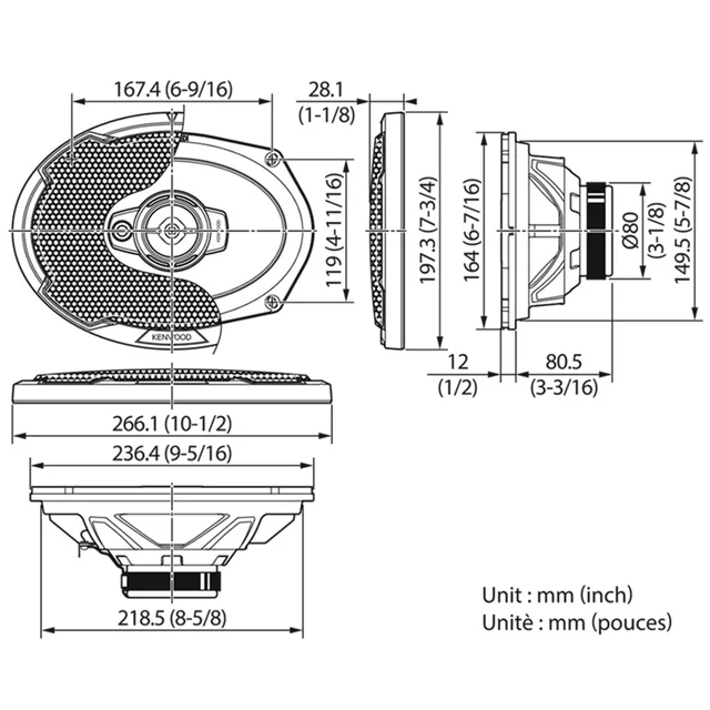 Kenwood KFC-PS6976 høyttalerpar 6x9", 550W Maks, Performance Standard 