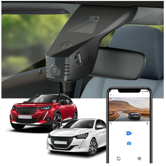 FITCAMX Integrert 4K Dashcam (foran) Peugeot 208/2008 (2020 - 2023) "9316" 