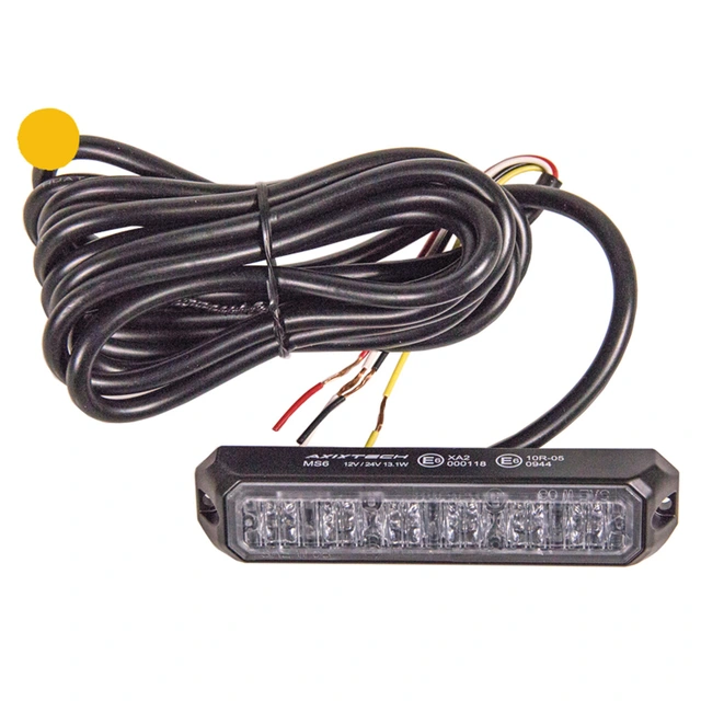 Axixtech Stealth LED MS6 varsellys Oransje, 12/24V, ECE R65, ADR 