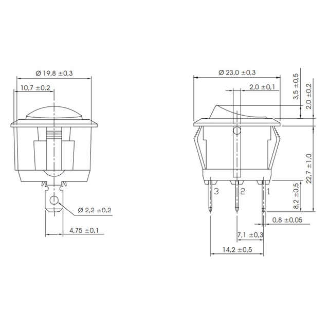 Bryter for innfelling Varsellysbryter 