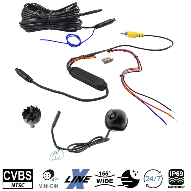 Ampire ryggekamera (CVBS) Universalt for innfelling, 155 grader 