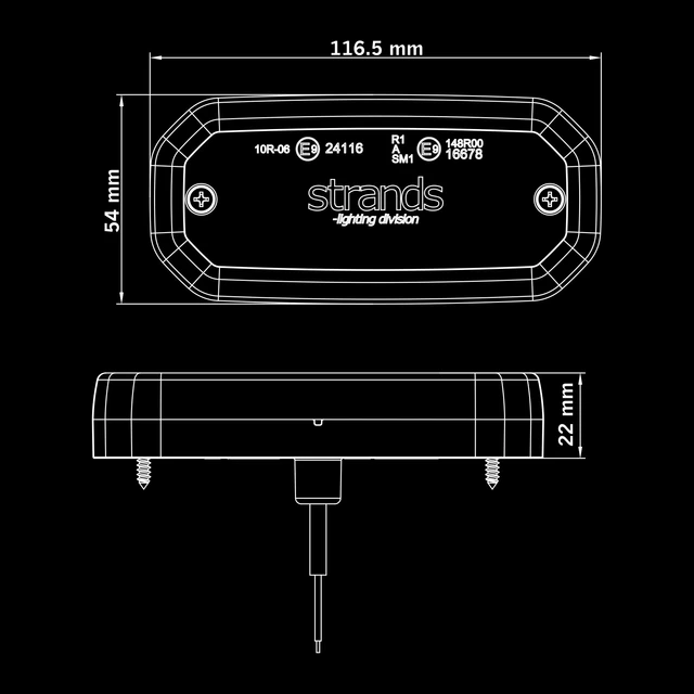 Strands FOR9T Scale Markeringslys LED, Oransje, 10-40V, 3,5W, pris per stk 
