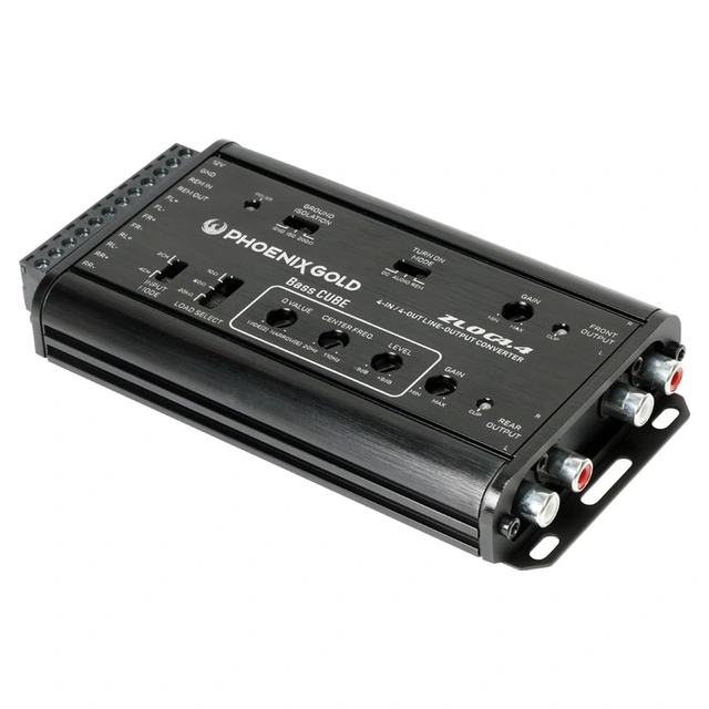 Phoenix Gold ZLOC 4.4 m/Bass CUBE Høy til lavnivå adapter, 4-kanals. 