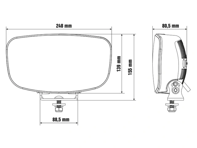 Optibeam Elites Mega LED fjernlys 10", 7780 lumen, 123W, Posisjonslys 