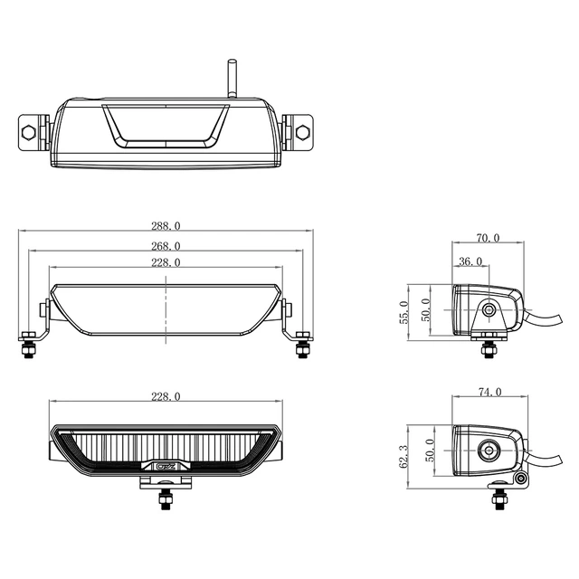 OZZ XB1 P9" White ledbar 9", 3100 Lumen, 42W, pos.lys 