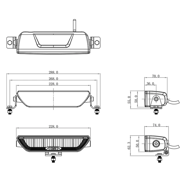 OZZ XB1 P9" Black ledbar 9", 3100 Lumen, 42W, pos.lys 