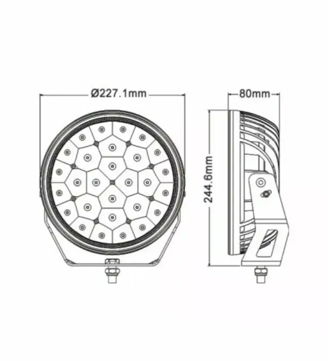 W-Light W9 Phoenix 9" Dark Edition 9", 11200 lumen, 1 lux ved 1055 meter 