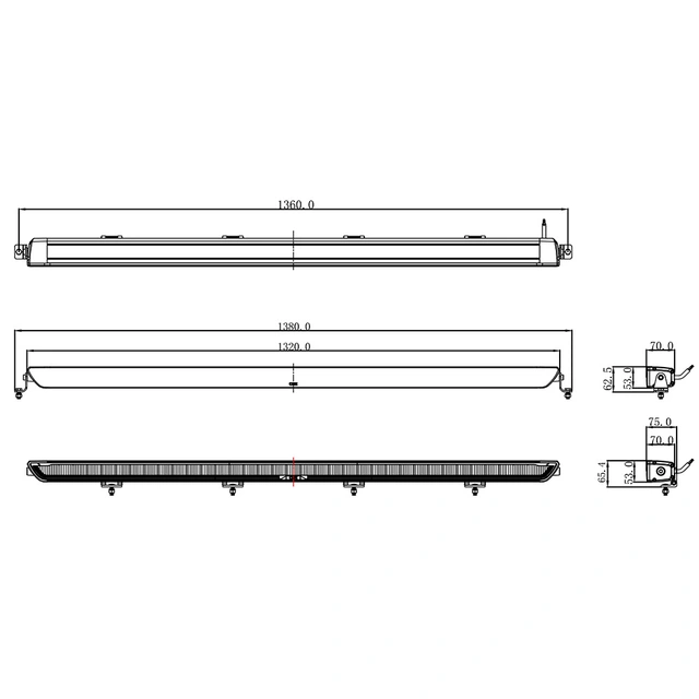 OZZ XB1 P52" White ledbar 52", 19800 Lumen, 265W, pos.lys 