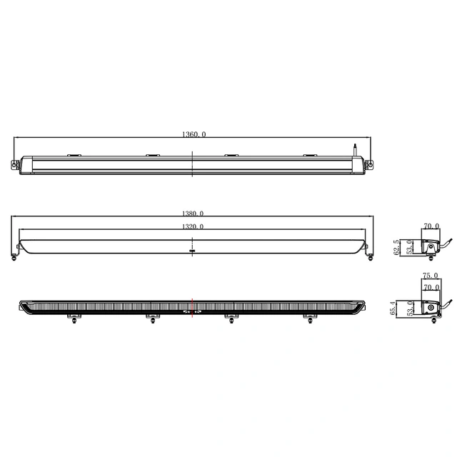 OZZ XB1 P52" Black ledbar 52", 19800 Lumen, 265W, pos.lys 
