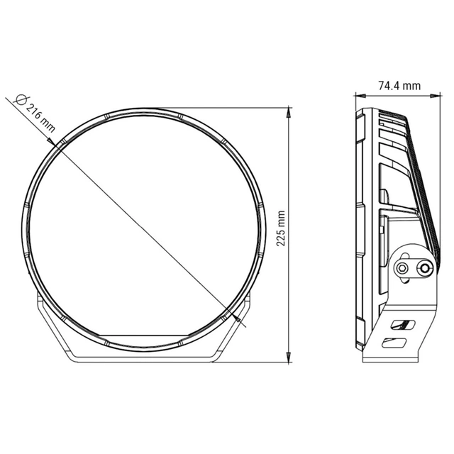 Briodlights ICE-X 9 LED fjernlys 9", 10500 lumen, Posisjonslys, varme 