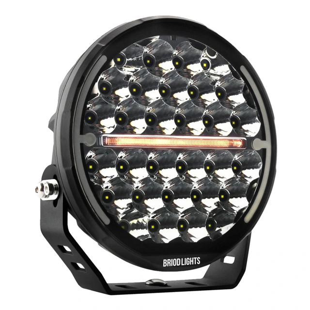 Briodlights ICE-X 9 LED fjernlys 9", 10500 lumen, Posisjonslys, varme 