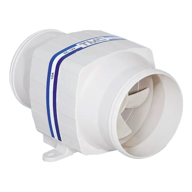 TMC Inline vifte 4", 105mm, 12V, 10A, 6500l/min 