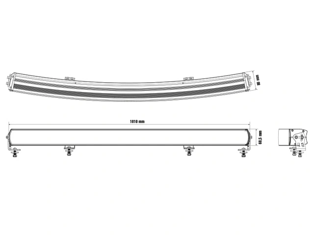 Optibeam Super Captain Dual 1000 Curved 40", 42000 lumen, Posisjonslys 
