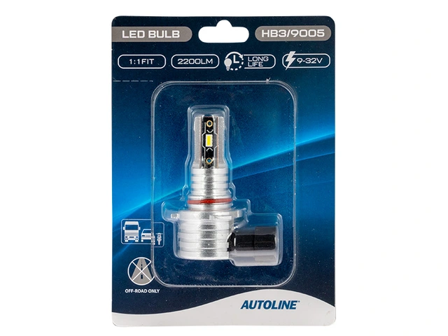 AUTOLINE Direct Fit LED HB3/9005 9-32V, 2000 Lumen, Pris per stk 