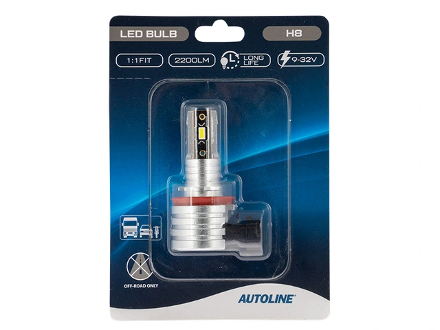 AUTOLINE Direct Fit LED H8 9-32V, 2000 Lumen, Pris per stk 