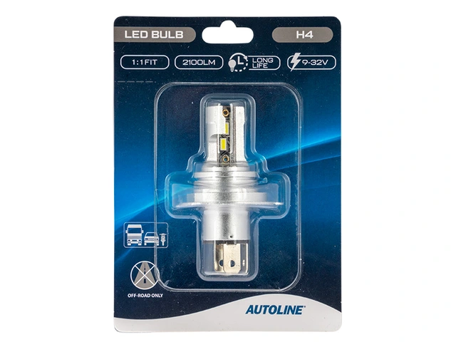 AUTOLINE Direct Fit LED H4 9-32V, 2000 Lumen, Pris per stk 