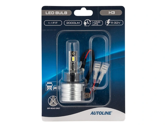 AUTOLINE Direct Fit LED H3 9-32V, 2000 Lumen, Pris per stk 
