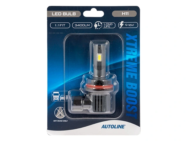 AUTOLINE Xtreme Boost LED H11 9-16V, 3400 Lumen, Pris per stk 