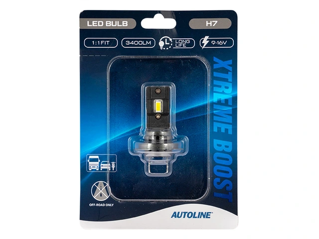 AUTOLINE Xtreme Boost LED H7 9-16V, 3400 Lumen, Pris per stk 
