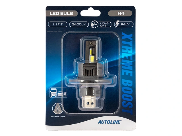 AUTOLINE Xtreme Boost LED H4 9-16V, 3400 Lumen, Pris per stk 