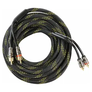 Ground Zero RCA signalkabel 2m 2 Meter, Trippelskjermet, twisted
