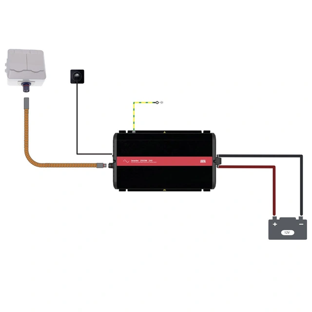 DEFA PowerSystems Inverterpakke 2500W 24V -> 230V, ren sinus, dobbel stikk 