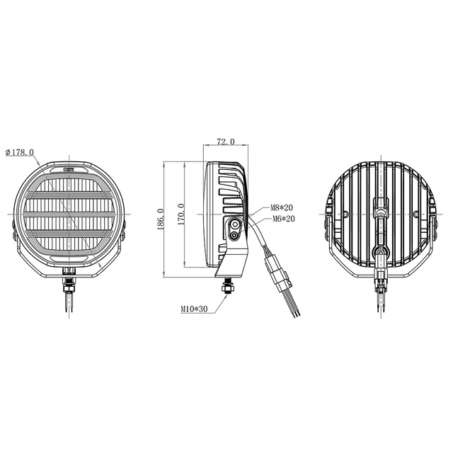 OZZ XR2 P7" LED fjernlys, Hvit 7", 5800 Lumen, per stykk 