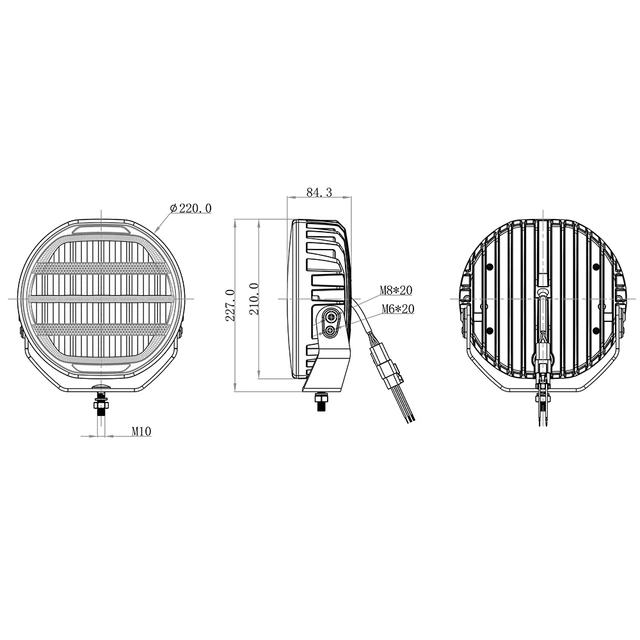 OZZ XR2 P9" LED fjernlys, Hvit 9", 10600 Lumen, per stykk 